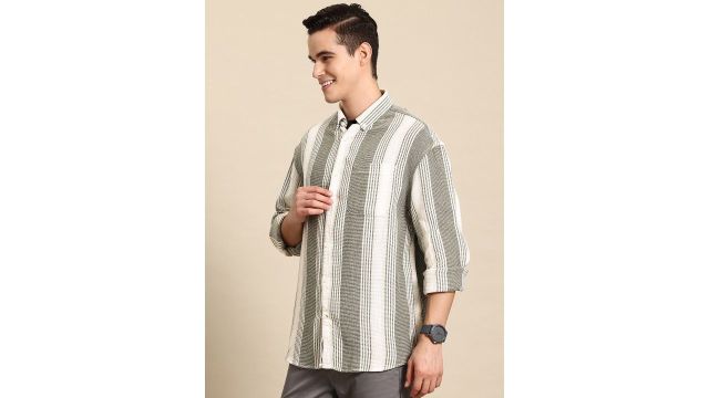 Mast & Harbour Striped Casual Shirt