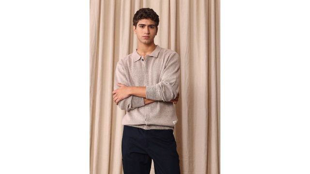 Mr Bowerbird Shirt Collar Front-Open Sweater