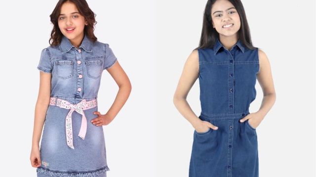 Myntra girls’ denim dresses, styled simply
