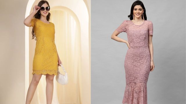 Myntra lace sheath dresses, styled simply