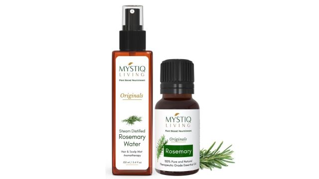 Mystiq Living Rosemary Essential Oil for Hair, Rosemary Water- Combo