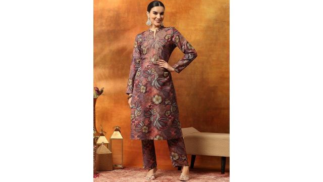 Nayam By Lakshita Women Floral Printed Straight Kurta with Palazzos