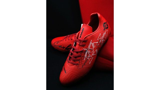 Nivia Men Red Carbonite 7.0 Crest Football Shoes (Red, leather, EVA sole, fixed cleats)