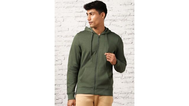NOBERO Nobero Men Zipper Hooded Sweatshirt