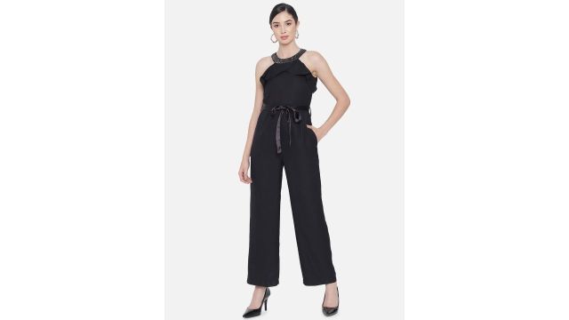 OTIRA Embellished Halter Neck Basic Jumpsuit