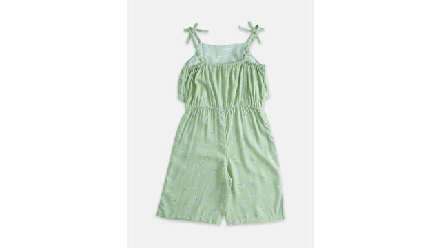 Pantaloons Junior Printed Gathered Shoulder Straps Playsuit