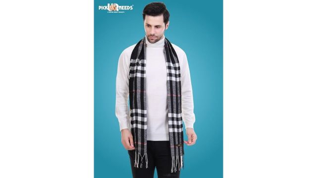 Pick Ur Needs Men's & Women Muffler With Elegant Design Woolen Blend Soft Fabric