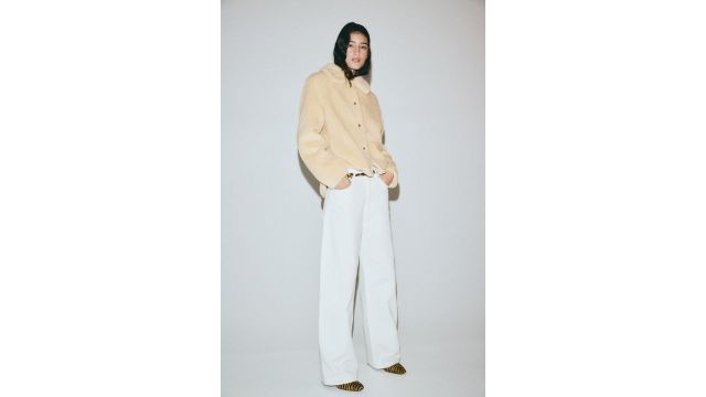 Pile Jacket (Beige, press-studs, lined)