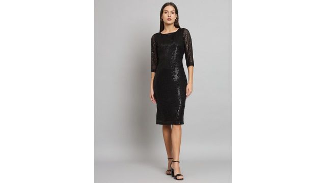 PowerSutra Embellished Sequinned Sheath Dress