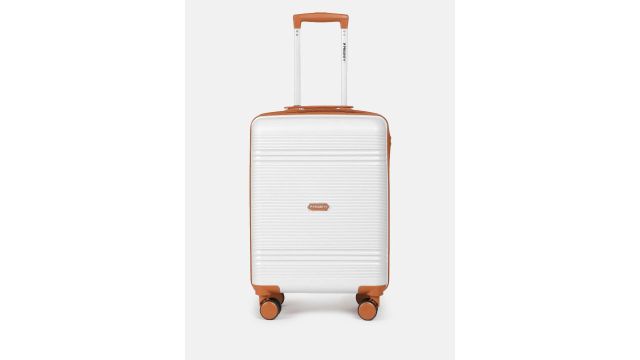 Priority Textured 360° Rotation Hard Sided Cabin Trolley Bag – 48.38 L (Grey, TSA lock)