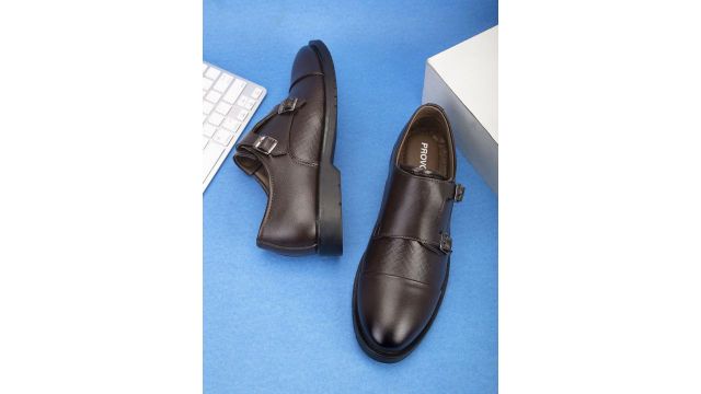 Provogue Men Textured Formal Monks Shoes