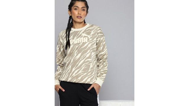 Puma Animal Printed Relaxed Fit Sweatshirt