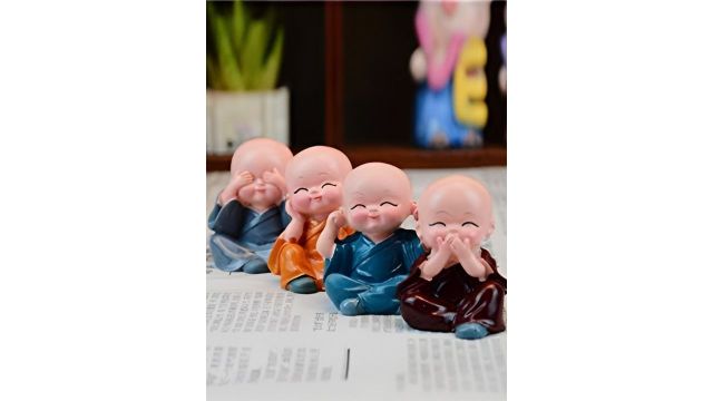 Quace Baby Monk Blue Ceramic Glossy Living Room Set