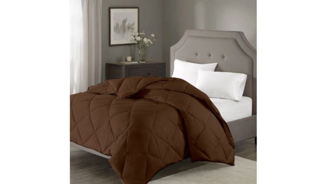 RAZZAI Brown Geometric Microfiber AC Room 150 GSM Single Bed Comforter