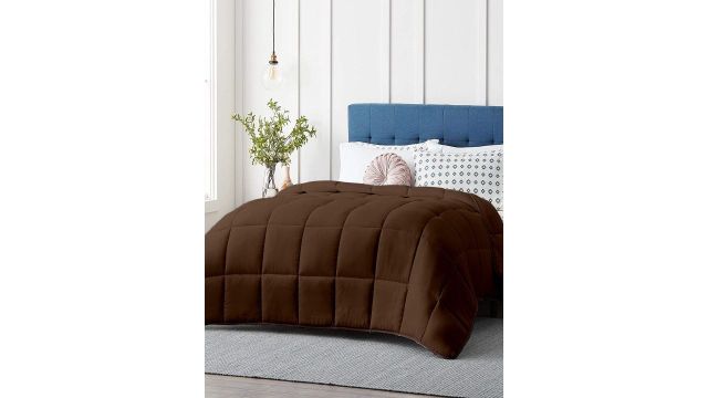 RAZZAI Coffee Brown & Grey Microfiber Mild Winter 210 GSM Double Bed Comforter