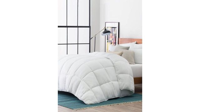 RAZZAI White & Grey Microfiber Mild Winter 210 GSM Single Bed Comforter