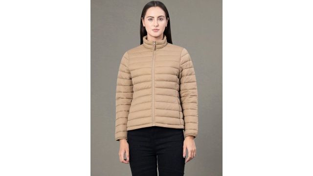 Red Tape Women Mock Collar Solid Puffer Jacket