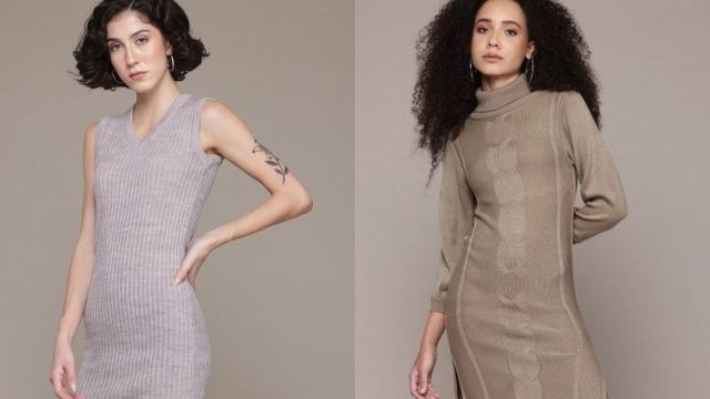 Roadster Sweater Dresses on Myntra to checkout