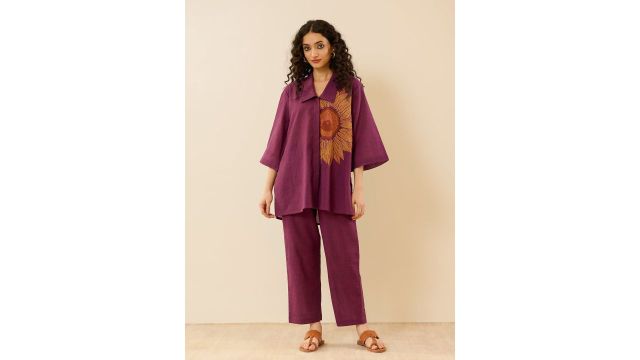 Rustorange Pink Floral A-Line Midi (Liva/Rayon)