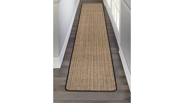 Saral Home Black & Beige Textured Jute Anti-Skid Floor Runner