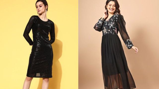 Sequin Black Dresses to checkout