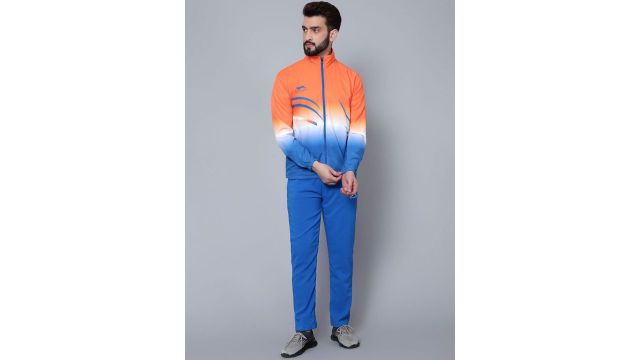 Shiv Naresh Men Colorblocked Mock Collar Tracksuits