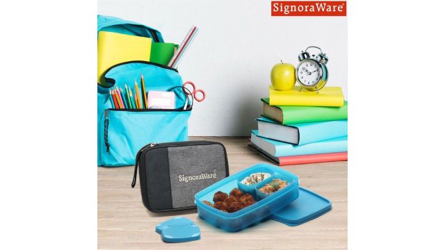 SignoraWare Compact Lunch Box Set of 3 With Zipered Bag