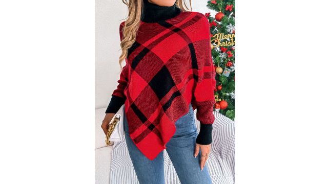 StyleCast x Revolte Women Checked Turtle Neck Pullover
