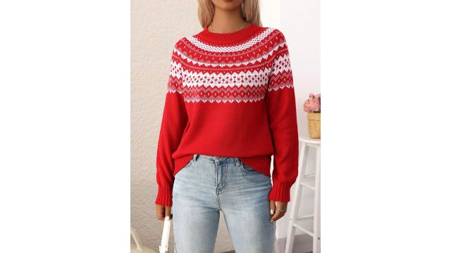 StyleCast x Revolte Women Self Design Pullover Sweaters