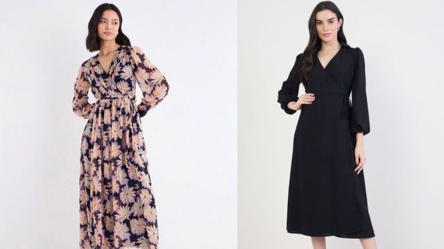 Styli wrap dresses on Myntra, styled simply