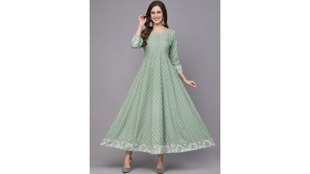 Stylum Ethnic Motifs Printed Embroidered Fit & Flare Ethnic Dress 