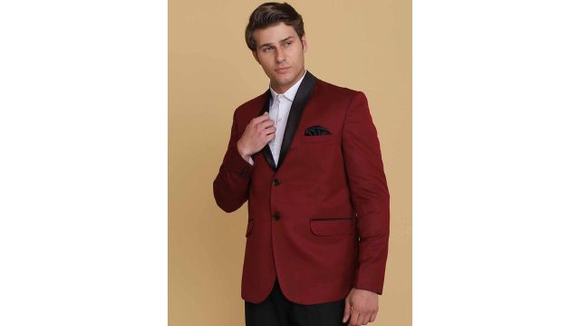TAHVO Men Slim-Fit Single-Breasted Two-Piece Formal Suit