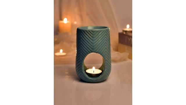 TAYHAA Blue Ceramic Oval Oil Diffuser