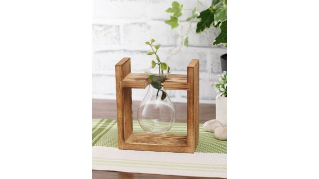 TAYHAA Transparent & Brown Solid Glass Flower Vase