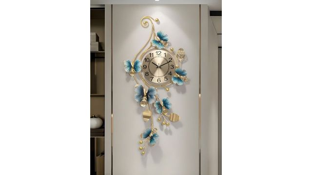 The Art House Blue & Gold-Toned Traditional Clock