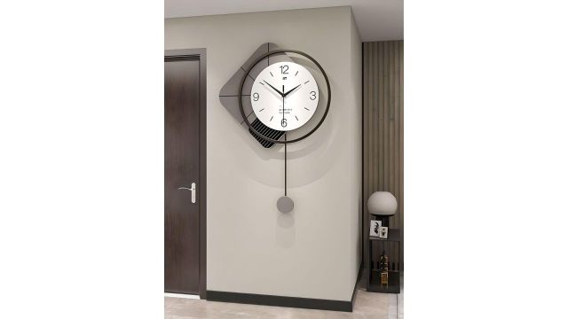 The Art House White & Grey Geometric Wall Clock