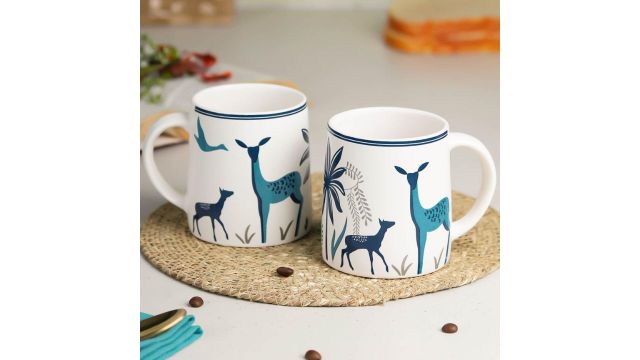 The Earth Store Stag Blue Coffee Mug