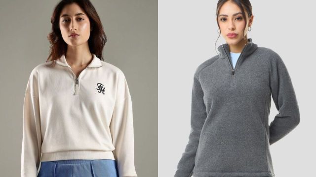 Top women’s half zip sweatshirts on Myntra to consider