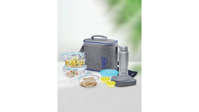 Treo All Fresh Premier 8-Piece Glass & Steel Lunch Box With Bag