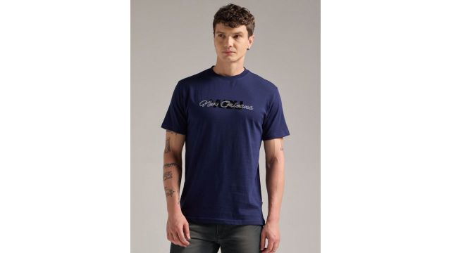 VUDU Men Cotton Round Neck Typography Printed T-shirt