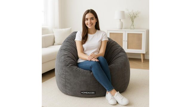 Velvet Bean Bag with Filled Beans 4XL