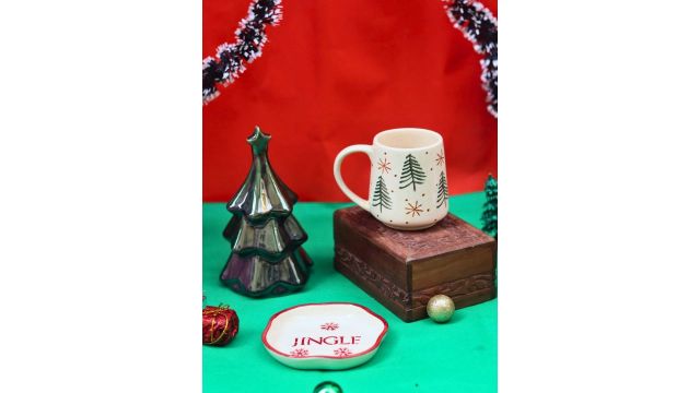 WEAVING HOMES Set of 3 Printed Ceramic Christmas Gift Set