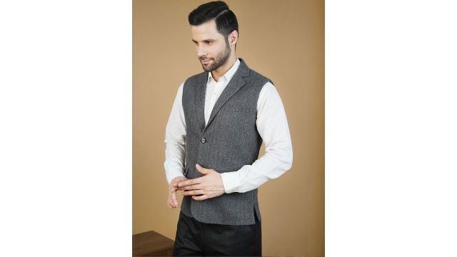 Wintage Men Notched Lapel Single-Breasted Blazer