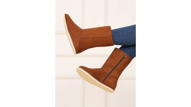 Yoho Women High-Top Uggs Boot Suede Leather Finish Winter Boot M-004