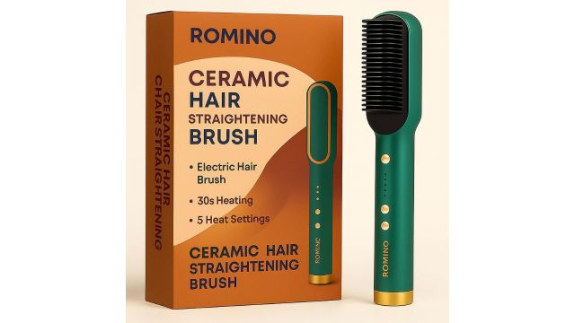 ROMINO 2in1 Ceramic Hair Straightening Brush