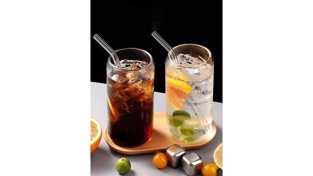 1219 Avenue Transparent Mojito Glass with Straw