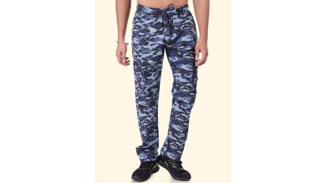 24 Street Men Camouflage Printed Cotton Cargos Trousers