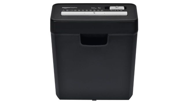 Amazon Basics 6-Sheet Strip Cut Paper & Credit Card Shredder