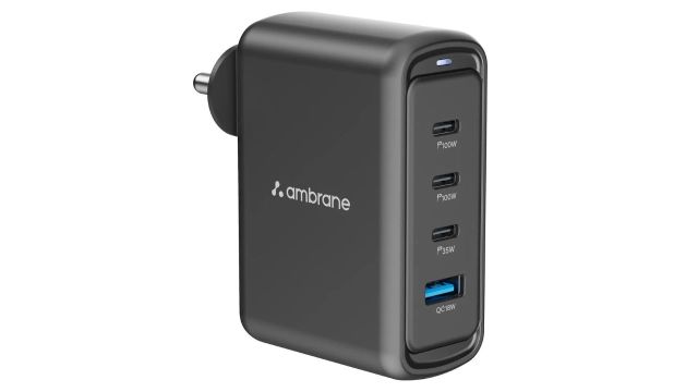 Ambrane 100 W GaN 5 A Wall Charger for Mobile