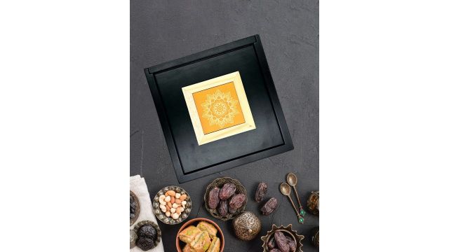 Angira Handicrafts Black & Yellow Meenakari Wooden Box